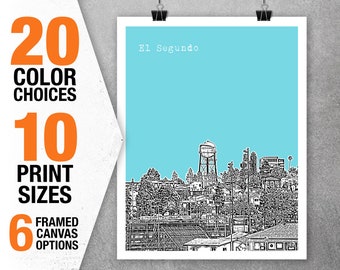 El Segundo California Poster Art Skyline Print CA Item T5425