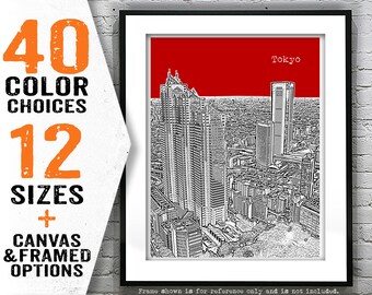 Tokyo Japan Skyline Poster Art Print Travel Item T4649