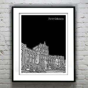 Providence College Rhode Island Skyline Poster Art Print RI Item T1228
