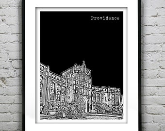 Providence College Rhode Island Skyline Poster Art Print RI Item T1228