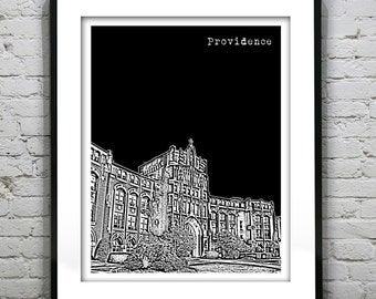 Providence College Rhode Island Skyline Poster Art Print RI Item T1228