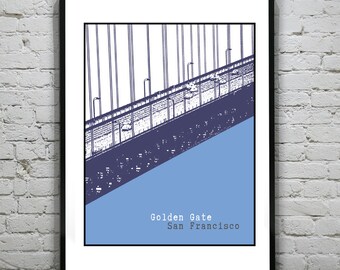 San Francisco Golden Gate Bridge Poster Art Print California CA Item T1193