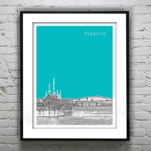 Plymouth Massachusetts Skyline Poster Art Print MA Item T2688