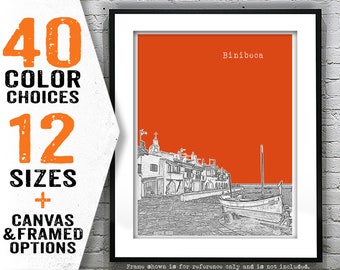 Binibeca Menorca City Skyline Poster Art Print Item T4623