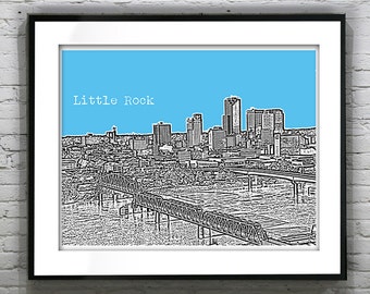 Little Rock Arkansas Poster Art Print Skyline