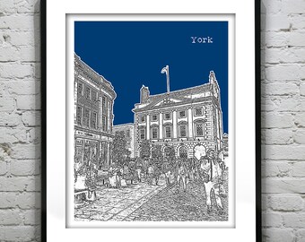 York England Skyline Poster Art Print UK Britain United Kingdom Version 2