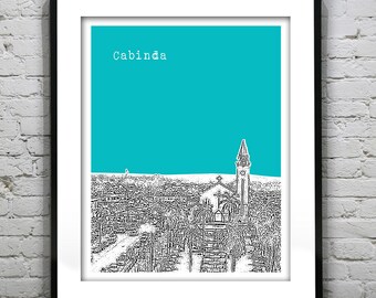 Cabinda Angola Skyline Poster Art Print