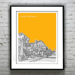 Santa Barbara CA Skyline Poster Art Print California Item T1093