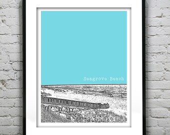 Seagrove Beach Florida Skyline Poster Art Print FL Item T4315