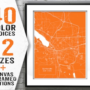Syracuse New York Blueprint Map Poster Art Print Item T2391