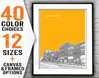 Henderson Kentucky Poster Art Print Skyline KY Item T2747