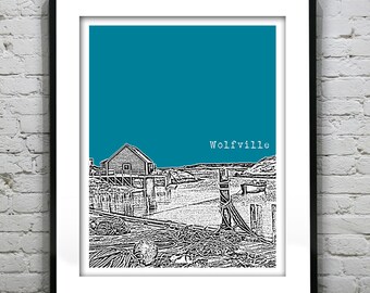 Wolfville Nova Scotia Skyline Poster Canada Art Print Item T4372
