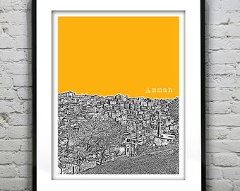 Amman Jordan Skyline Poster Art Print Middle East Item T5103