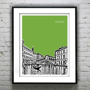 Venice Poster Rialto Bridge Italy Art Print Skyline