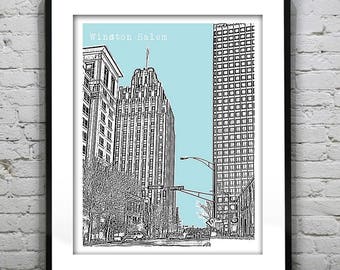 Winston-Salem Art Print Poster Original North Carolina NC Item T5130