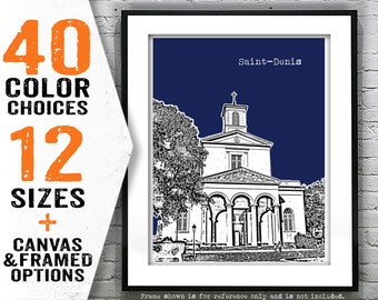 Saint Denis Reunion Poster Art Skyline Print Item T4707