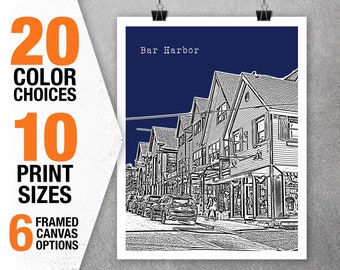 Bar Harbor Maine Skyline Poster Art Print Item T5291