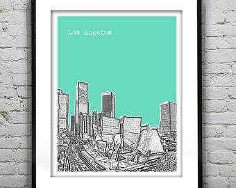 Los Angeles LA Skyline Poster Art Print California Item T1179