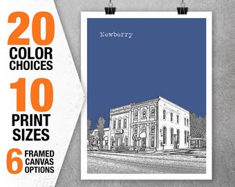 Newberry Skyline Poster Art Print Florida FL Item T5538