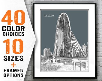 Dallas Texas Skyline Poster Art Print TX Item T1554