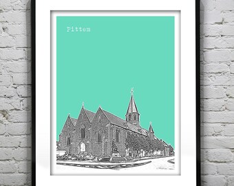 Pittem Belgium Skyline Poster Art Print Europe Version 1