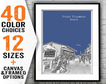 Point Pleasant Beach Skyline Poster Art Print New Jersey NJ Item T4031
