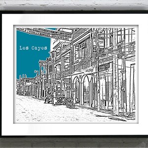 Les Cayes Haiti Poster Art Print Skyline Item T4578