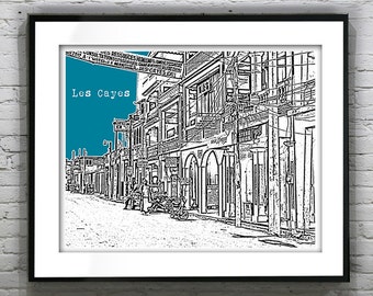 Les Cayes Haiti Poster Art Print Skyline Item T4578