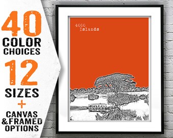 4000 Islands Laos Poster Print Skyline Travel Art Asia Item T2187