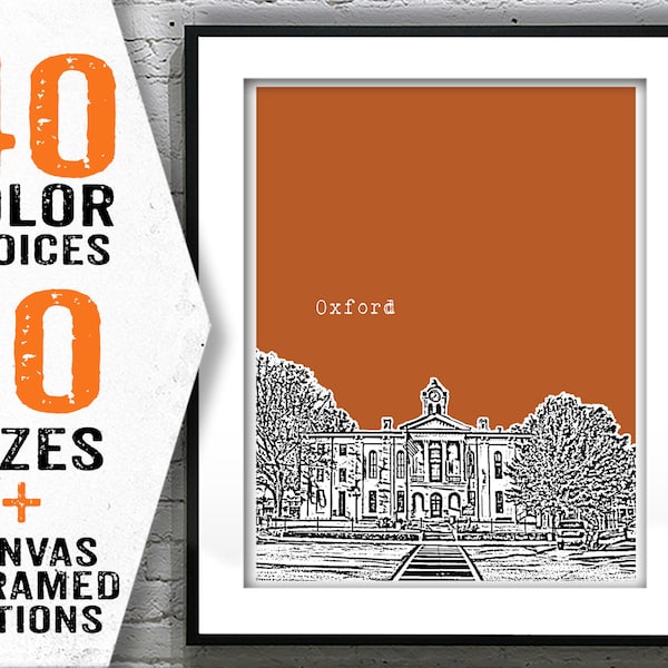 Oxford Mississippi Print Etsy