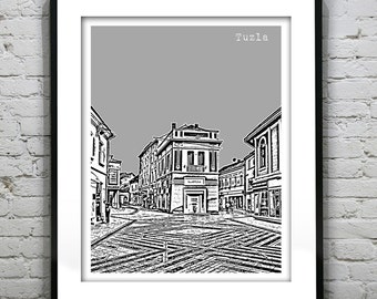 Tuzla Bosnia Skyline Poster Art Print Herzegovina Yugoslavia Item T4587