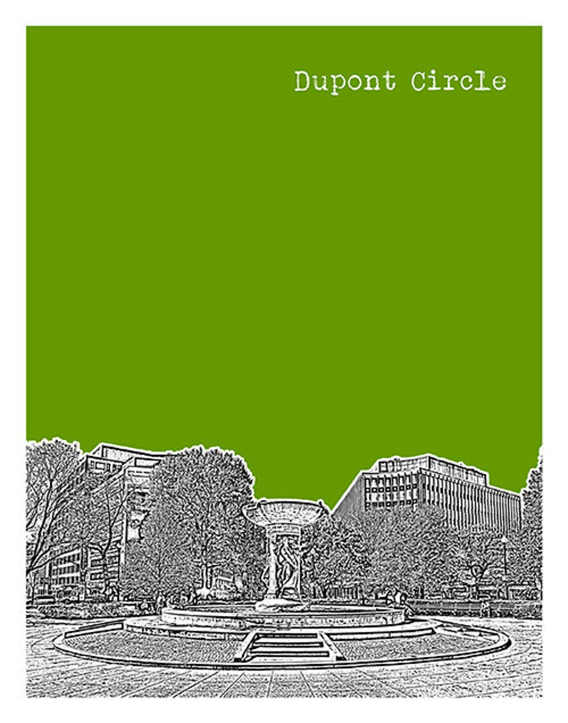 Dupont Circle Washington DC Skyline Poster Art Print Item - Etsy UK