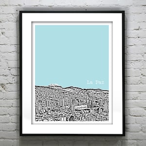 La Paz Bolivia Poster Print Skyline Art South America