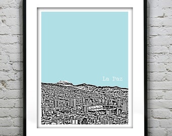 La Paz Bolivia Poster Print Skyline Art South America