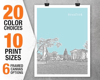 Branford Connecticut Skyline Poster Art Print CT Item T5358