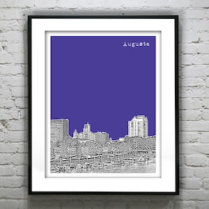 Augusta Georgia Poster Skyline Art Print GA Item T4120