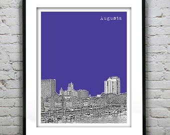 Augusta Georgia Poster Skyline Art Print GA Item T4120