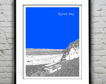 Byron Bay Australia Poster Print Art Skyline Version 1