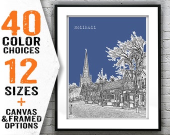 Solihull England Skyline Poster Art Print UK Item T2741