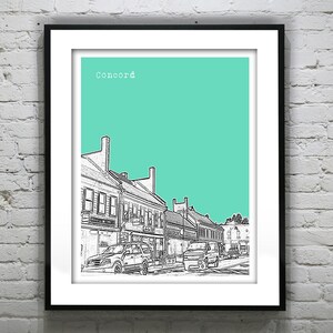 Concord Skyline Poster Art Print Massachusetts MA Item T4611