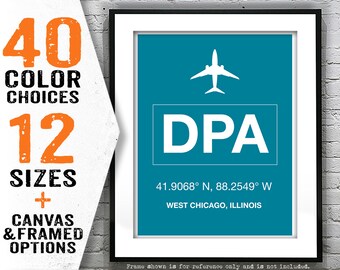DPA DuPage Airport Aviation Poster Art Print Chicago Illinois Item T4064