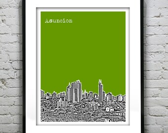 Asuncion Paraguay Poster Print Skyline Art South America