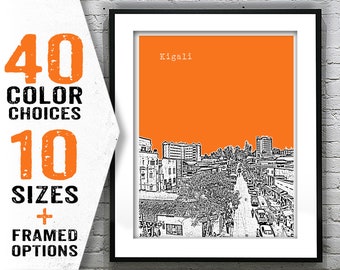 Kigali Rwanda Poster Art Print Poster Skyline Item T1952