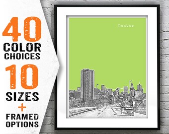 Denver Colorado Poster Art Print Skyline Item T2123