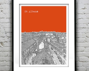 St Albans England Poster  Art Print UK United Kingdom