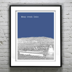 Deep Creek Lake Skyline Poster Art Print Maryland MD Item T1274