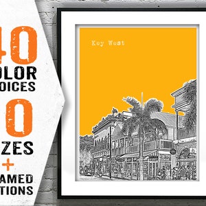Key West Skyline Poster Art Print Florida Keys FL Item T2158