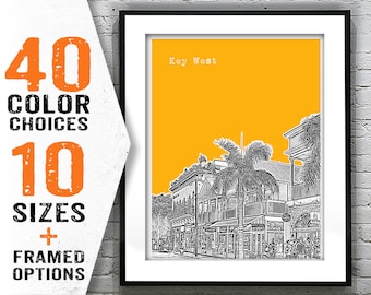 Key West Skyline Poster Art Print Florida Keys FL Item T2158