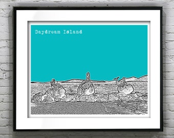 Daydream Island Queensland Australia Poster Art Skyline Print