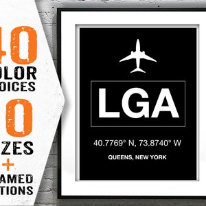 LGA LaGuardia International Airport Aviation Poster Art Print New York Item T1978
